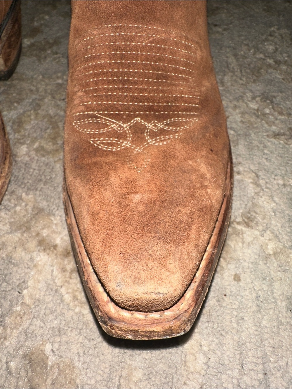 Dan Post Women’s 6.5 Brown Suede Western Cowboy Boots Embroidered Snip Toe - Picture 9 of 9
